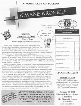 Kiwanis Kronicle January 3, 2001